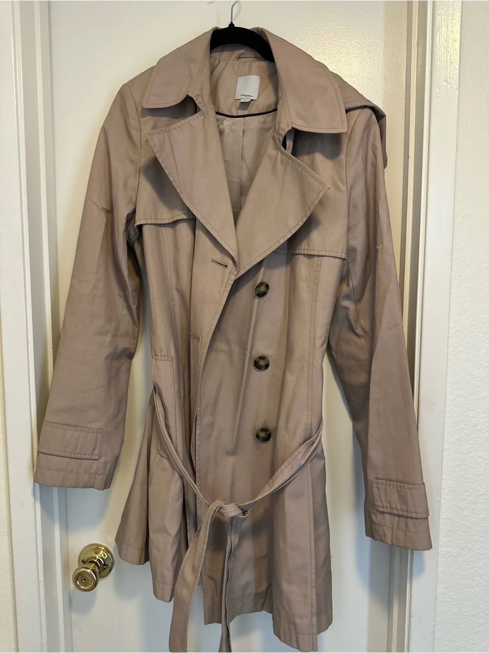 Halogen Tan Trench Coat with Belt